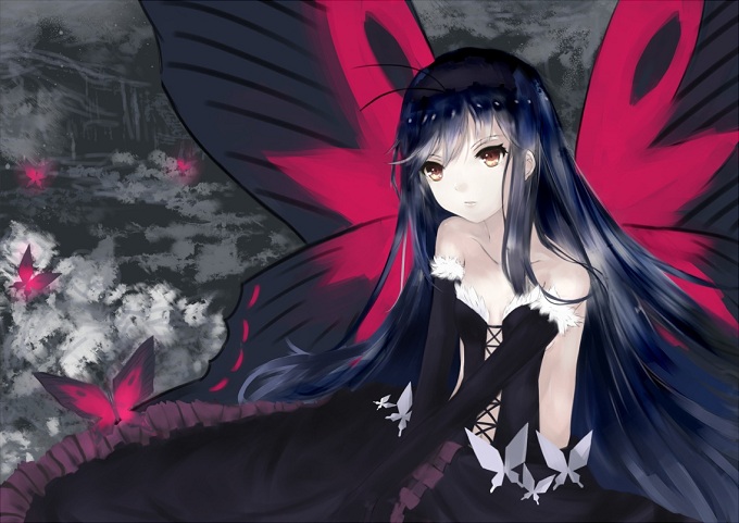 Accel World Cosplay Kuroyukihime Black Lotus Blue Straight Wig