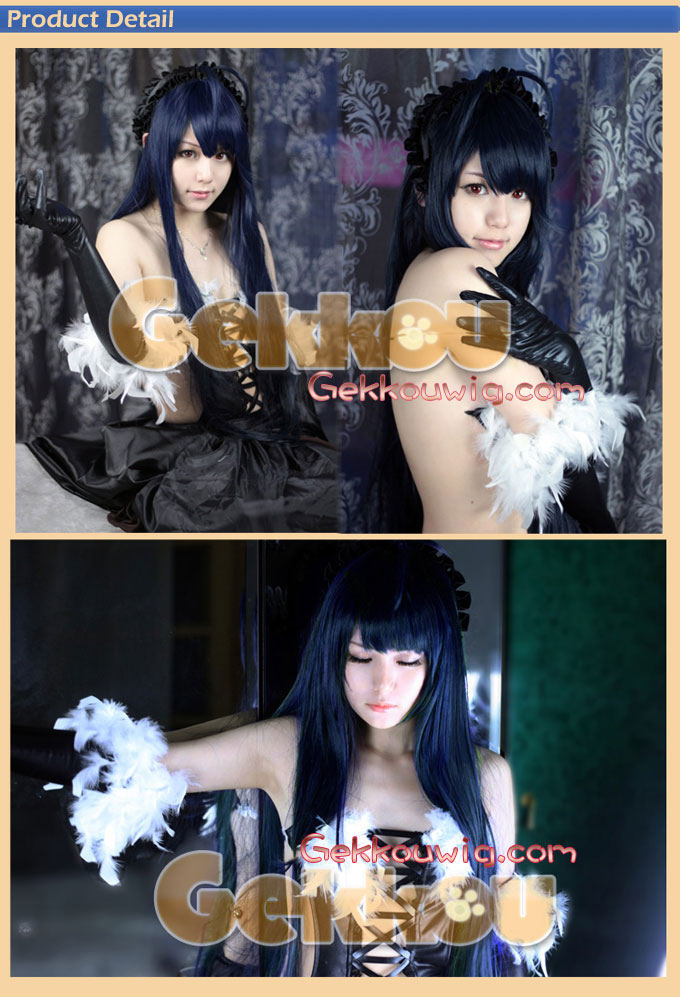 Accel World Cosplay Kuroyukihime Black Lotus Blue Straight Wig