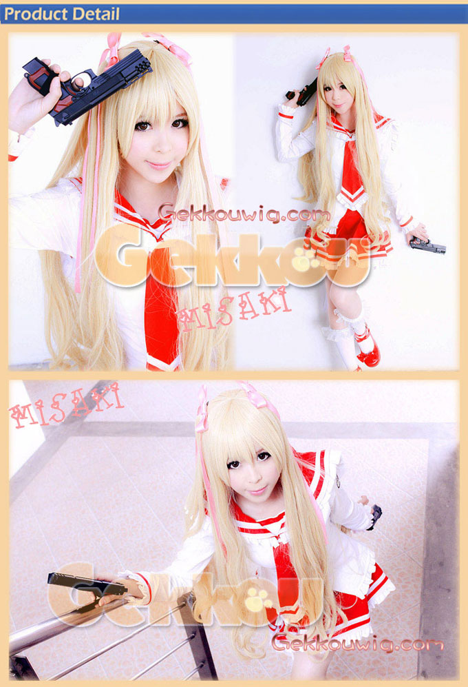 Aria the Scarlet Ammo Cosplay Mine Riko Gold Curly Wig