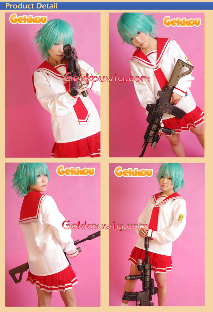 Aria the Scarlet Ammo Cosplay Reki Green Straight Wig