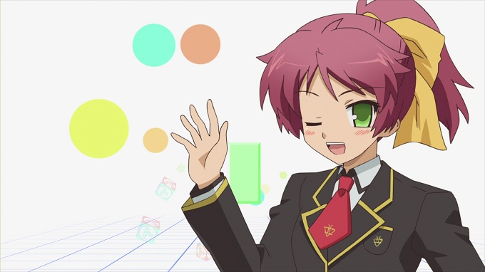 Baka and Test Summon the Beasts Cosplay Shimada Minami Red Ponytail Wig