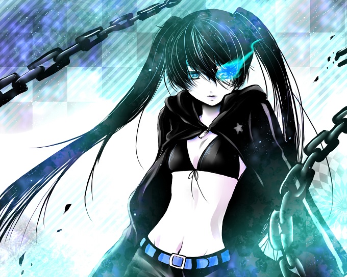 Black Rock Shooter Cosplay Black Rock Shooter Black Ponytail Wig