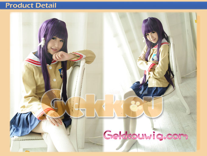 Clannad Cosplay Kyou Fujibayashi Purple Straight Wig