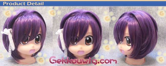 Clannad Cosplay Ryou Fujibayashi Purple Straight Wig
