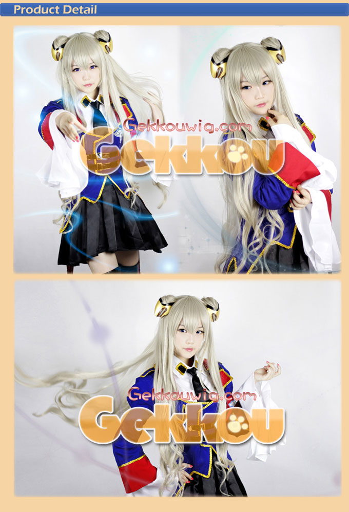 Code Geass Akito the Exiled Cosplay Reila Malkal White Special Style Wig
