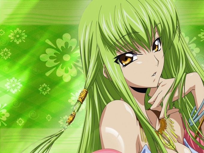 Code Geass Cosplay C.C. Green Straight Wig