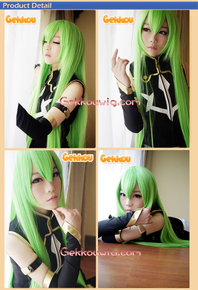 Code Geass Cosplay C.C. Green Straight Wig