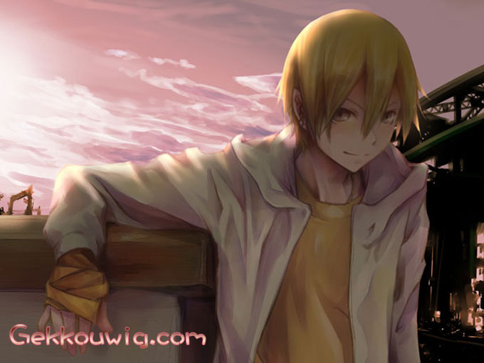 Durarara!! Cosplay Kida Masaomi Gold Straight Wig