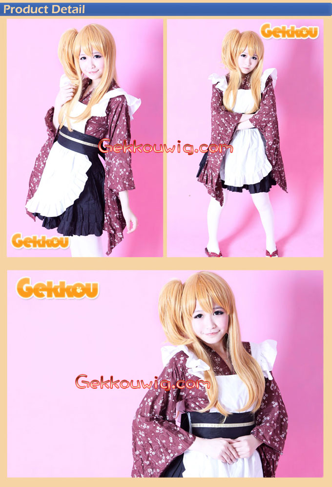 Gintama Cosplay Matako Kijima Gold Ponytail Wig