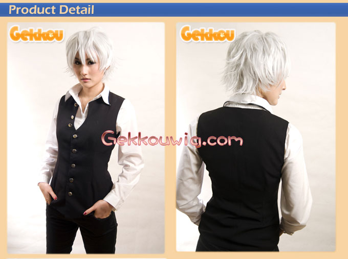 Gintama Cosplay Sakata Gintoki White Straight Wig