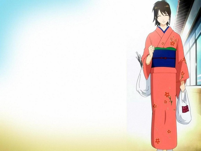 Gintama Cosplay Tae Shimura Brown Ponytail Wig