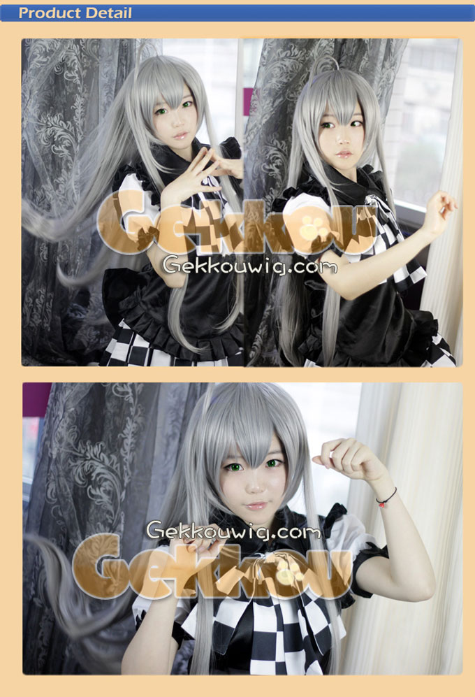 Haiyore! Nyaruko-san Cosplay Nyarlathotep White Straight Wig