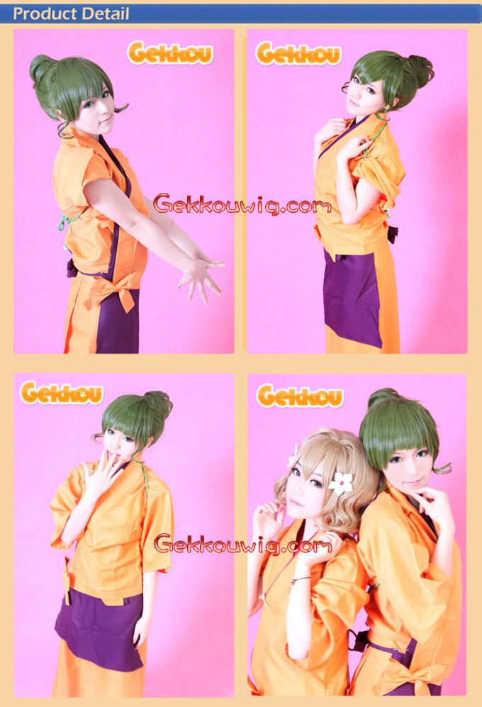 Hanasaku Iroha Cosplay Nako Oshimizu Green Ponytail Wig