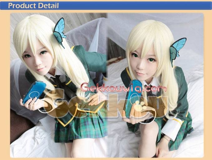 I Don't Have Many Friends Cosplay Sena Kashiwazaki Gold Straight Wig