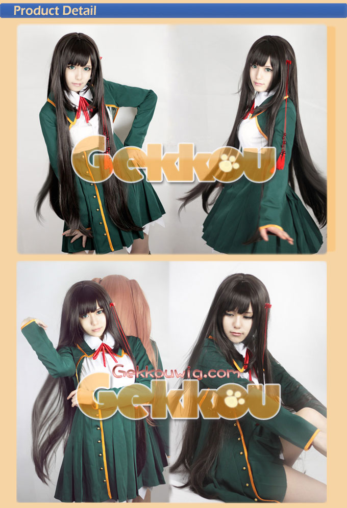 Love Elections Chocolate Cosplay Satsuki Shinonome Black Straight Wig