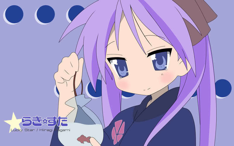 Lucky Star Cosplay Kagami Hiiragi Purple Ponytail Wig