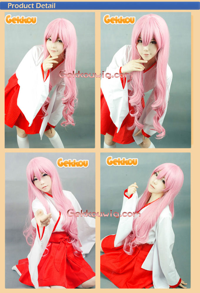 Lucky Star Cosplay Miyuki Takara Pink Curly Wig