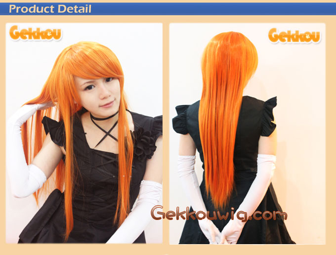Neon Genesis Evangelion Cosplay Asuka Langley Soryu Orange Straight Wig