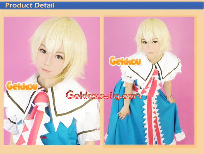 Touhou Project Cosplay Alice Margatroid Gold Curly Wig