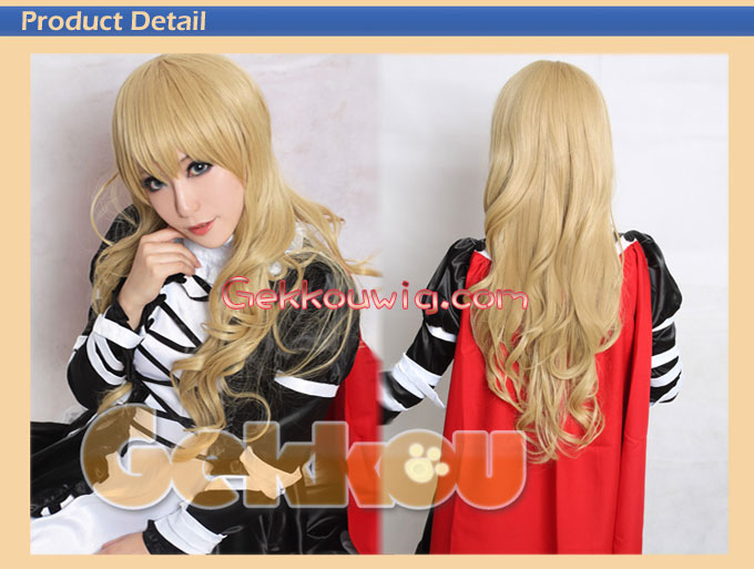 Touhou Project Cosplay Byakuren Hiziri Gold Curly Wig