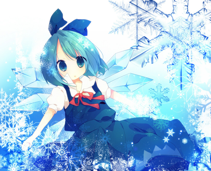 Touhou Project Cosplay Cirno Blue Straight Wig