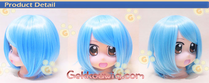 Touhou Project Cosplay Cirno Blue Straight Wig