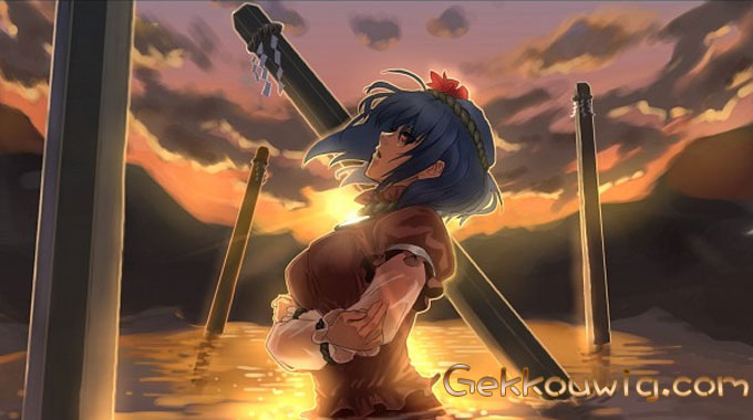 Touhou Project Cosplay Cosplay Yasaka Kanako Blue Curly Wig