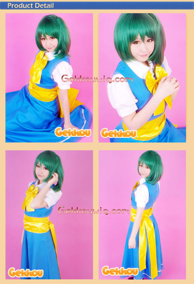 Touhou Project Cosplay Daiyousei Green Straight Wig
