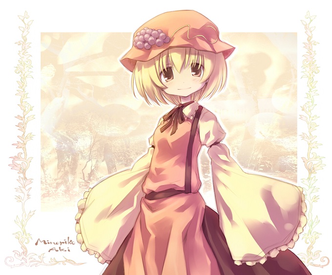 Touhou Project Cosplay Minoriko Aki Gold Curly Wig