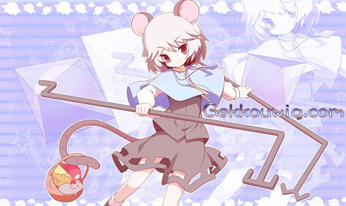 Touhou Project Cosplay Nazrin gray Curly Wig