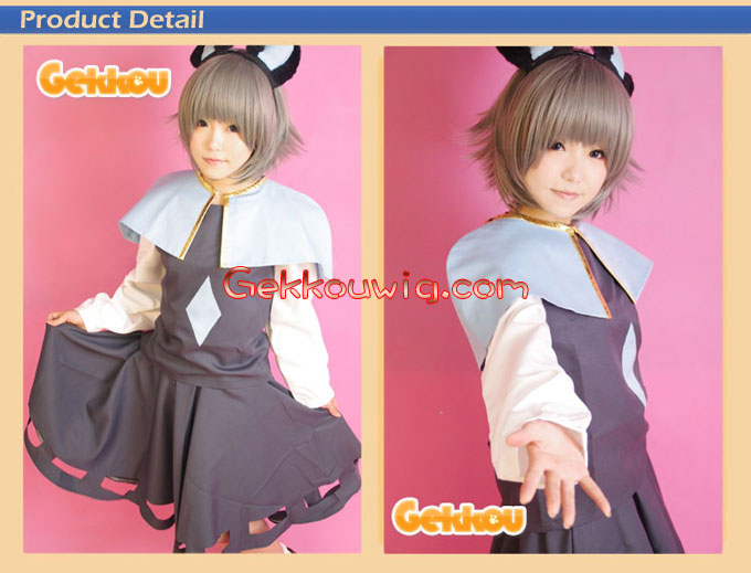 Touhou Project Cosplay Nazrin gray Curly Wig