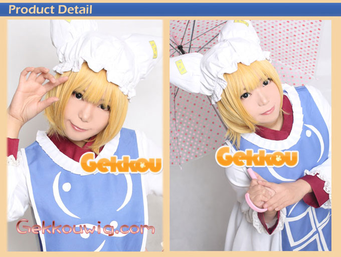 Touhou Project Cosplay Ran Yakumo Gold Straight Wig