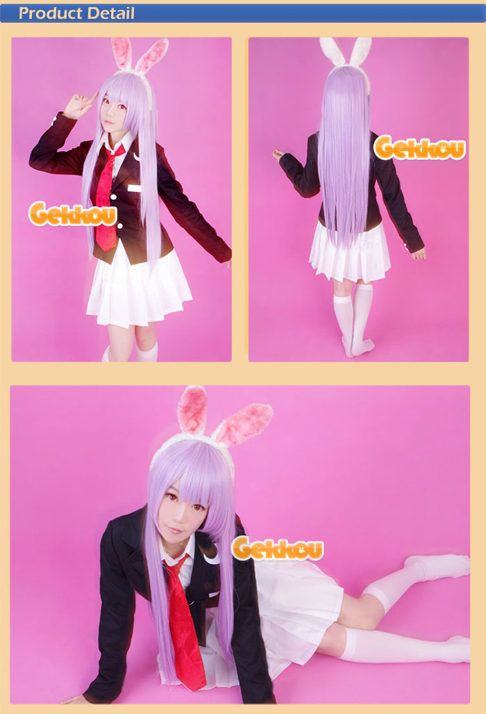 Touhou Project Cosplay Reisen Udongein Inaba Purple Straight Wig