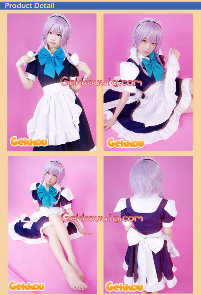 Touhou Project Cosplay Sakuya Izayoi Purple Ponytail Wig