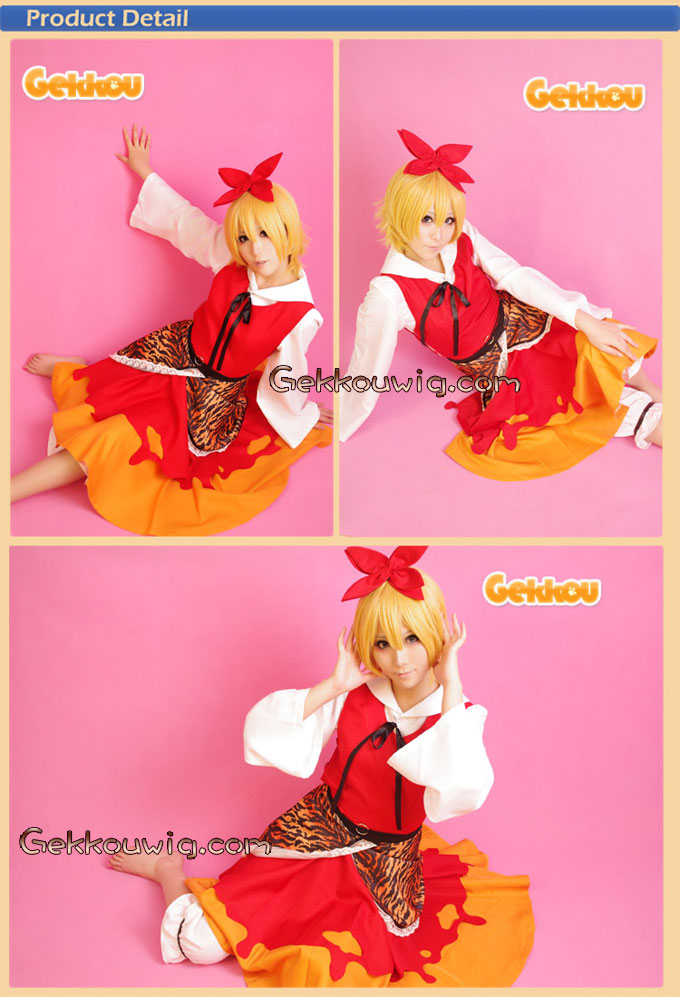Touhou Project Cosplay Syou Toramaru Gold Straight Wig