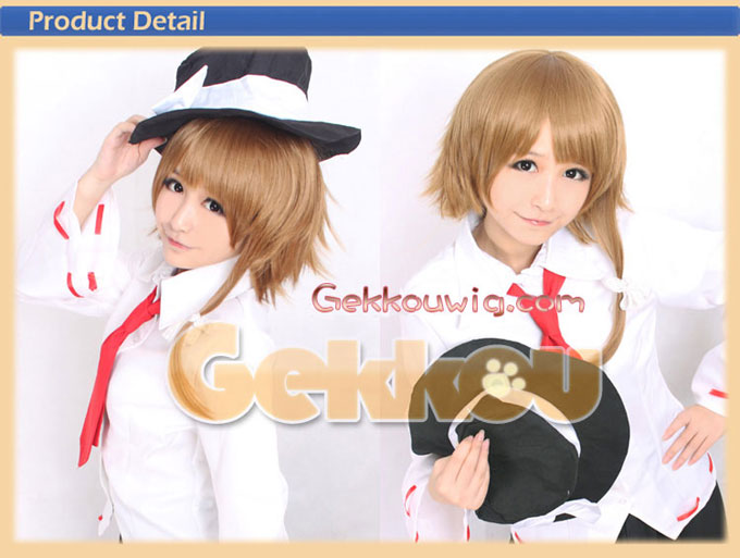 Touhou Project Cosplay Usami Renko Brown Curly Wig