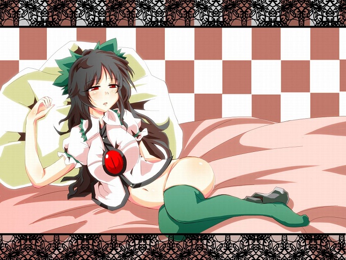 Touhou Project Cosplay Utsuho Reiuzi Black Straight Wig