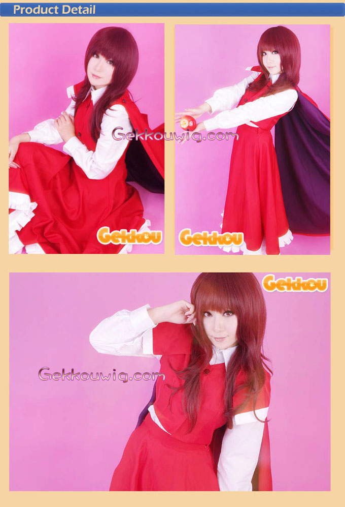 Touhou Project Cosplay Yumemi Okazaki Red Straight Wig