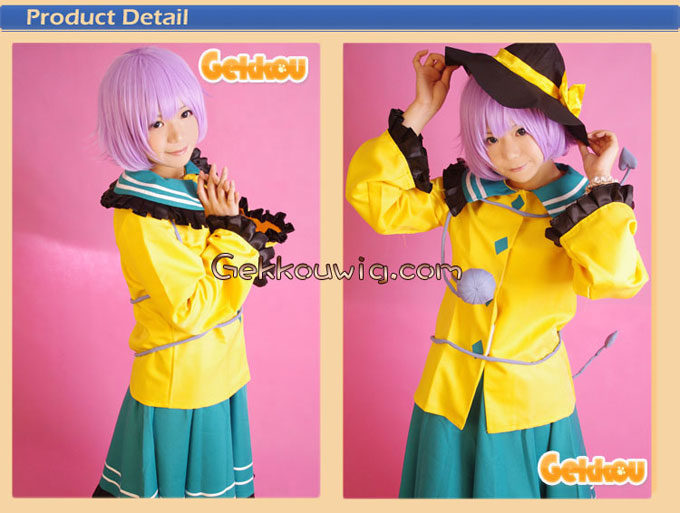 Touhou Project (Subterranean Animism) Cosplay Satori Komeiji Purple Curly Wig