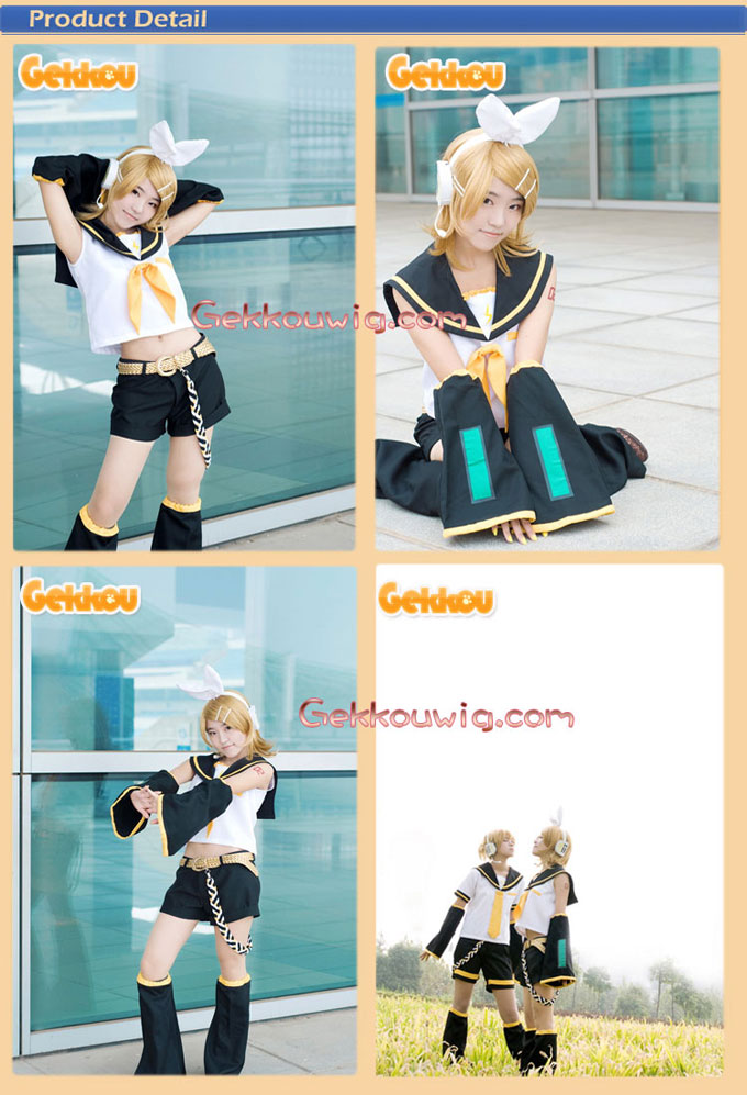 vocaloid Cosplay Kagamine Rin Gold Curly Wig