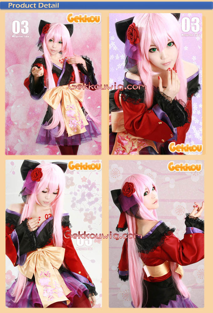 Vocaloid Cosplay Luka Megurine Pink Straight Wig
