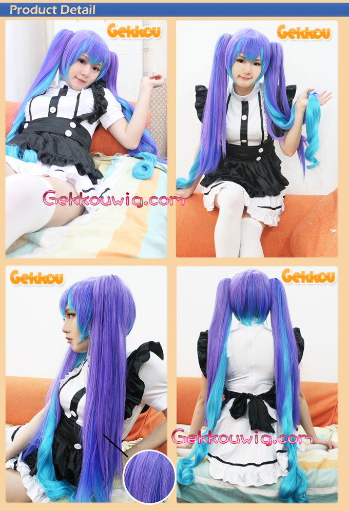 Vocaloid Cosplay Miku Hatsune Purple Ponytail Wig